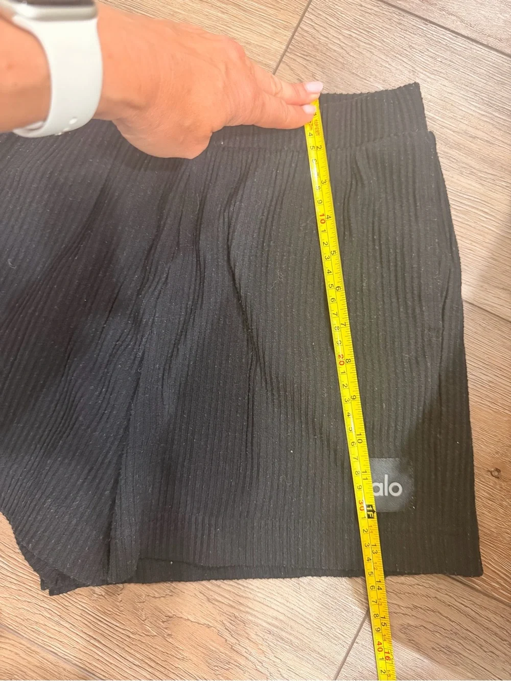 ALO Yoga Muse Black Ribbed Athletic Shorts